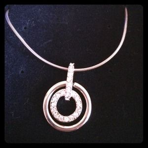 Swarovski circle pendant crystal necklace