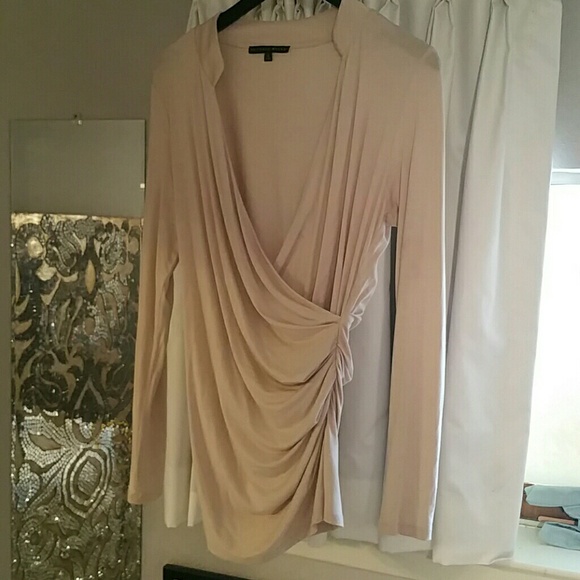 Beige soft wrap shirt