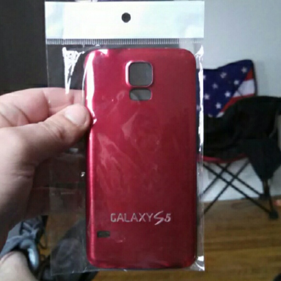 Red brushed aluminum back cover for S5