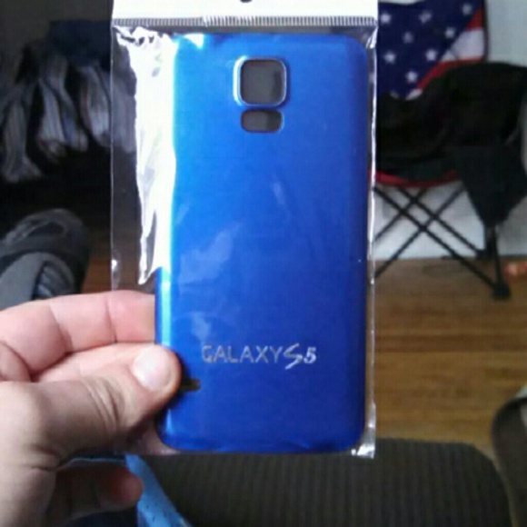 Blue brushed aluminum back cover for S5
