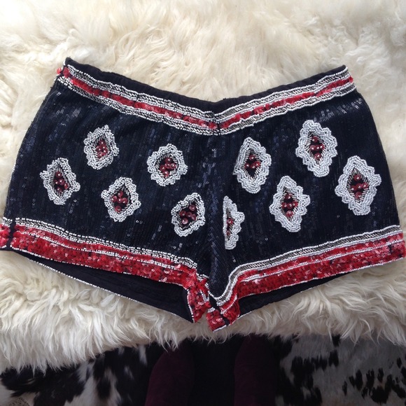 Boho sequence embellished shorts from Zara