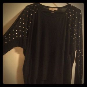 Micheal kors black bling long sleeve shirt