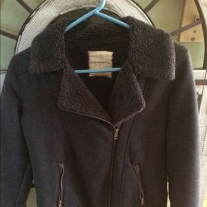 Charcoal grey size small cotton/poly bomber jacket