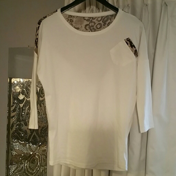 White/cheetah tee