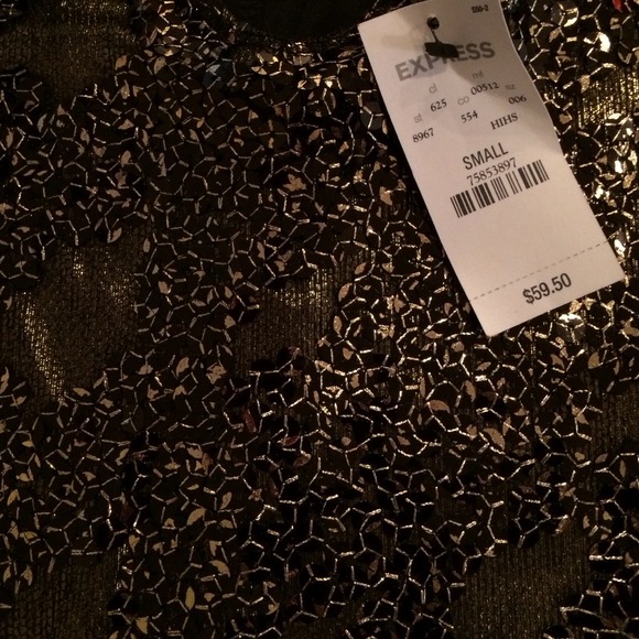 Express gold and black sequins dress. Nwt - Picture 2 of 4