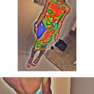 Tie die midi dress