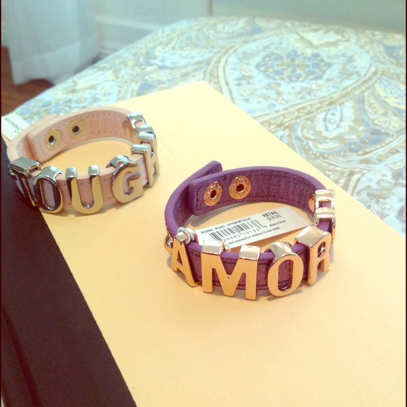 Set of soft pink and purple BCBG Belt Bracelets