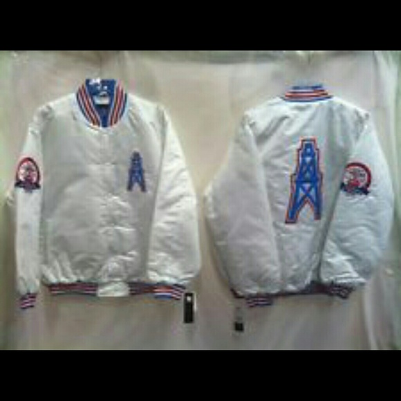 Houston Oilers Vintage Satin Jacket -White