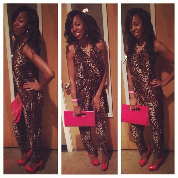 Leopard print jumpsuit
