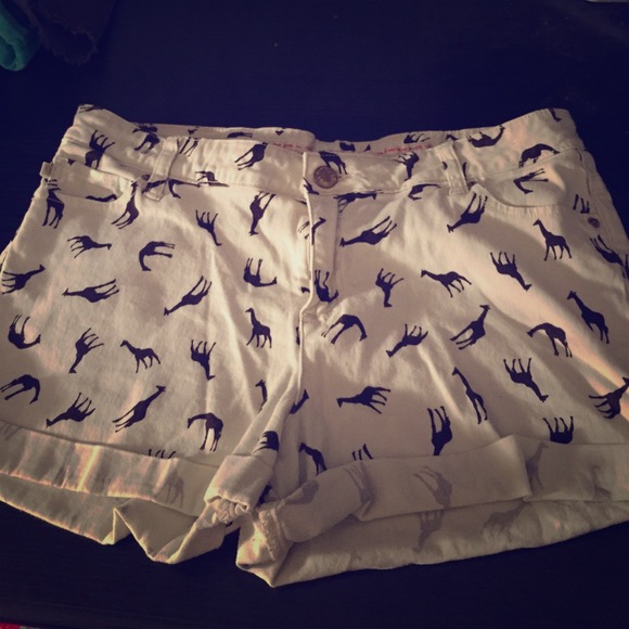 Tan Patterned High Waisted Shorts