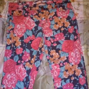 Floral Print Jeans