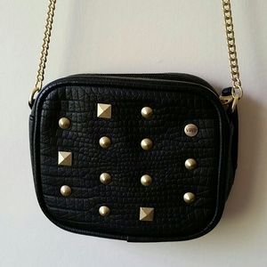 Black studded crossbody bag