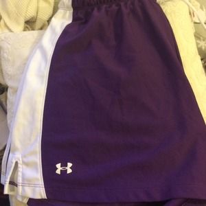 Under Armour Purple and White Shorts L