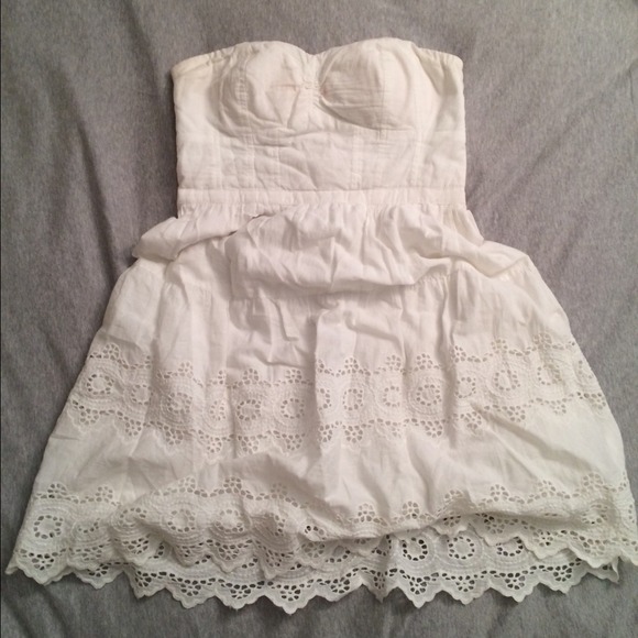 White American eagle strapless dress