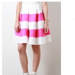 White and Pink Stripe Skirt