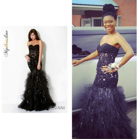 Jovani Lace black prom dress