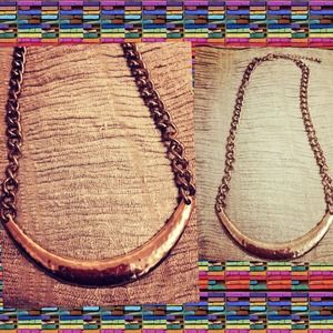 Crescent design, gold-tone necklace."Host Pick"