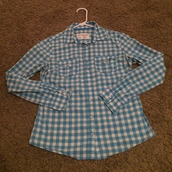 Turquoise Plaid Aero Button Down