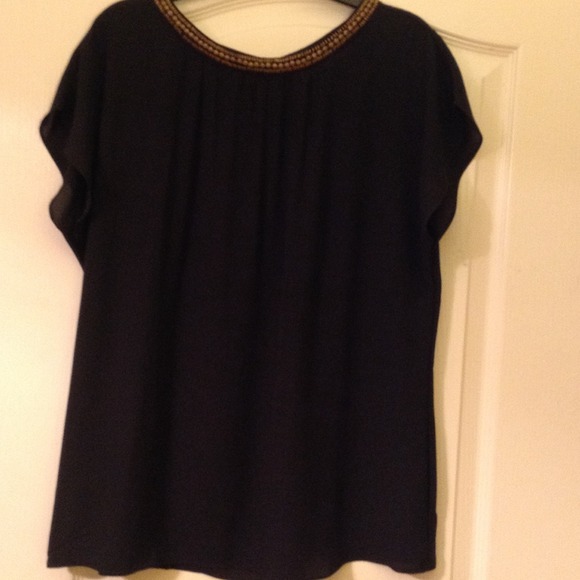 Black studded neckline blouse