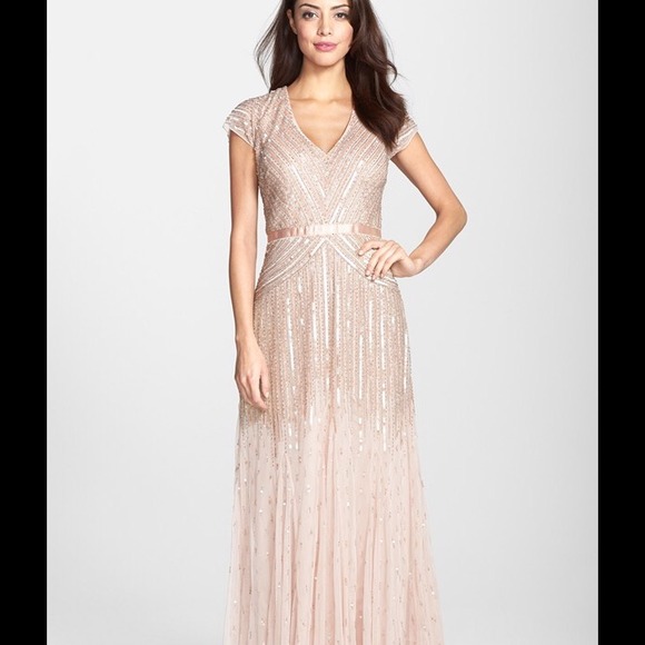 SALE!!! Adrianna Papell Embellished Mesh Gown