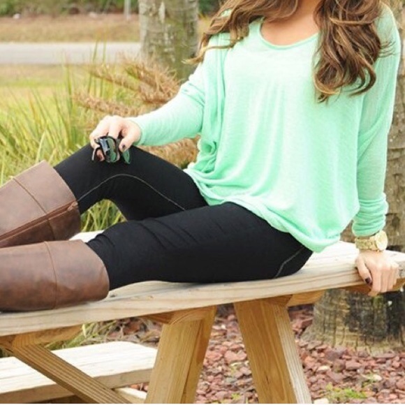 Oversized green long sleeved shirt