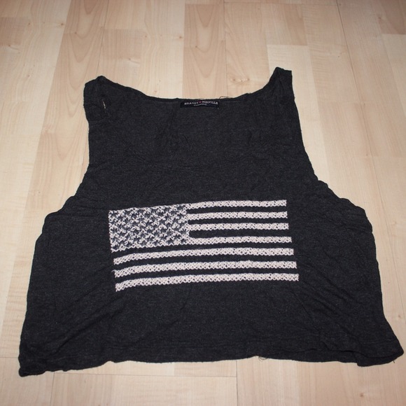 Brandy Melville black American flag tank
