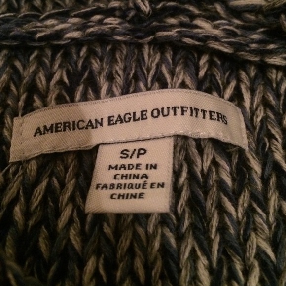 💋SALE💋Navy Marbled AE Hooded Sweater - Picture 3 of 4