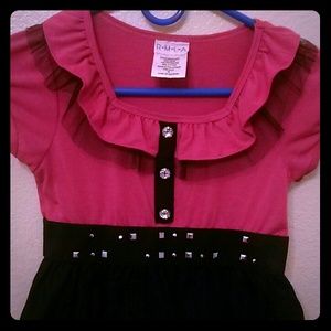 Pink and black dress for girls