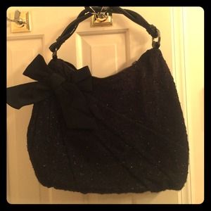 WHBM black sparkly bag