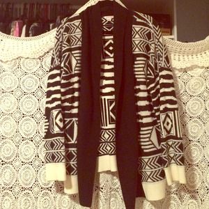 black and white tribal sweater