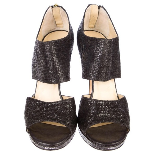 Metallic black Jimmy Choo sandals