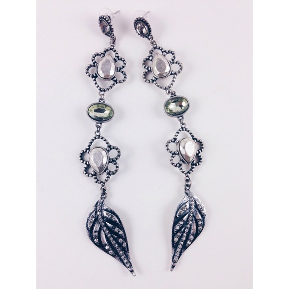 Jessica Simpson silver leaf earrings
