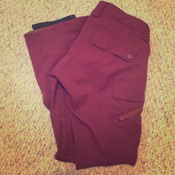 maroon snow pants