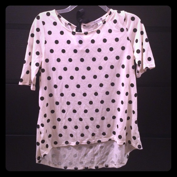 Hi-Lo Polka Dot Blouse