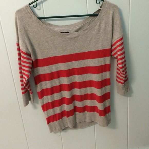 American eagle striped off the shoulder sweater