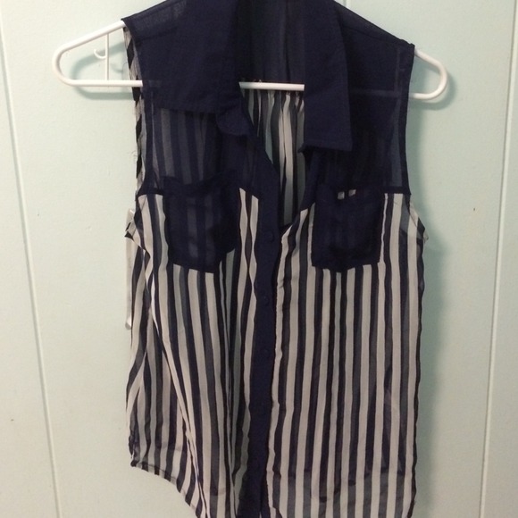 Striped chiffon top
