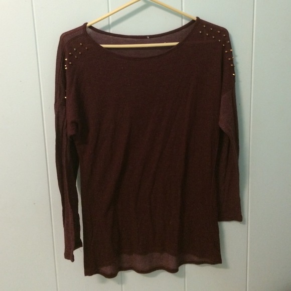 Maroon studded sweater