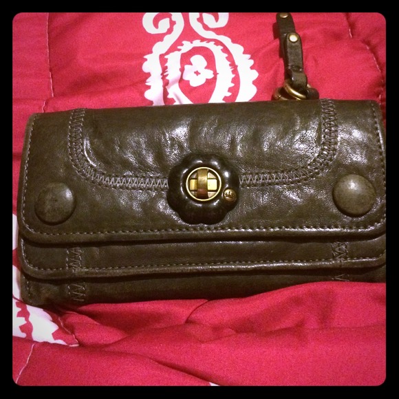 Dark grey leather Juicy Couture wallet.
