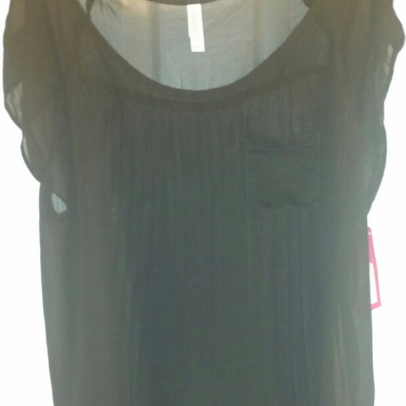 Sheer black pleated top