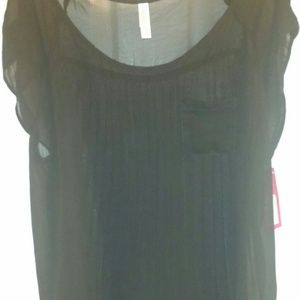 Sheer black pleated top
