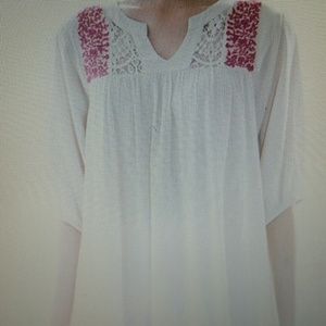 Embroidered Lace Dress or Tunic Top
