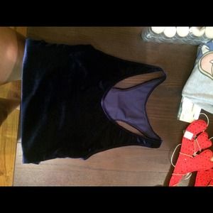 American apparel blue velvet bodysuit