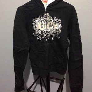 Black juicy couture zip up work out sweater hoodie