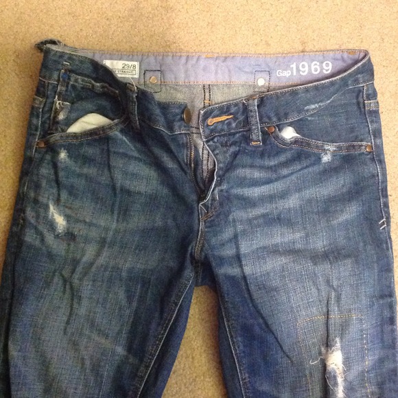 GAP boyfriend straight leg jeans, vintage wash
