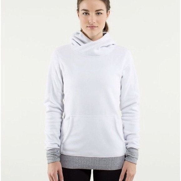 lululemon athletica Sweaters - Lululemon Runaway Fleece Herringbone White Hoodie