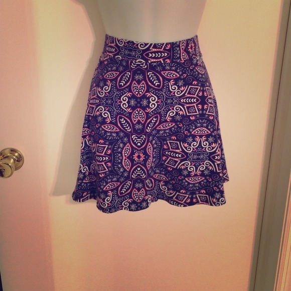 Cute floral print skate skirt