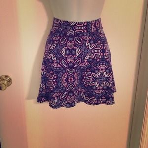 Cute floral print skate skirt
