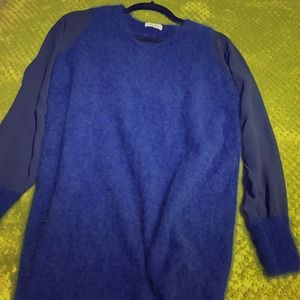 Cashmere long blue sweater