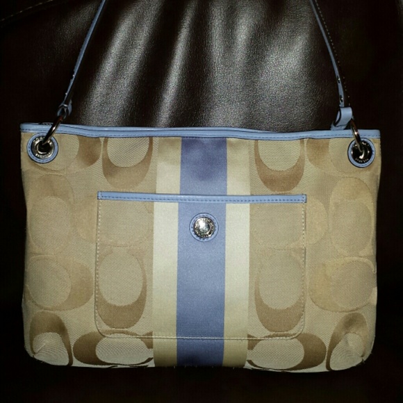Coach stripe Hampton purse