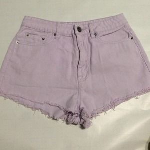 Purple high waisted shorts